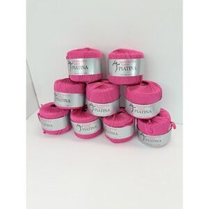Trendsetter Yarns Piatina Knitting Ribbon Tape Viscose Italy Lot Of 9 Pink 50gr